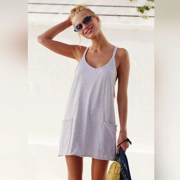 FP Movement Hot Shot Mini Dress Blueberry M Lavender Pale Blue Free People New - Picture 2 of 13